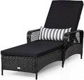 Tangkula Wicker Chaise Lounge Outdoor, Patio Rattan Reclining Chaise by TANGKULA