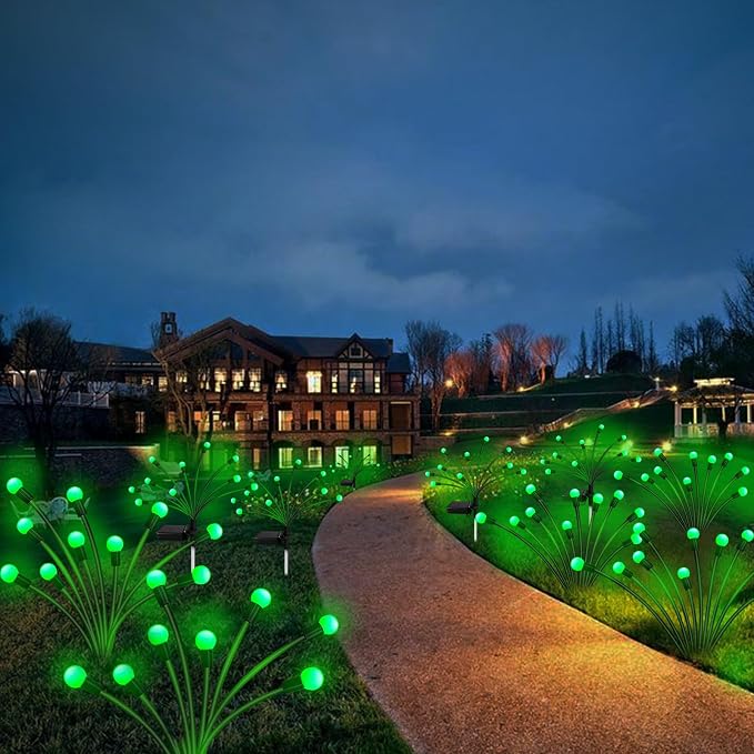 Kohlrabi Solar St Patricks Day Lights Outdoor, 10 Pack 80 LED Green Firefly - Image 6