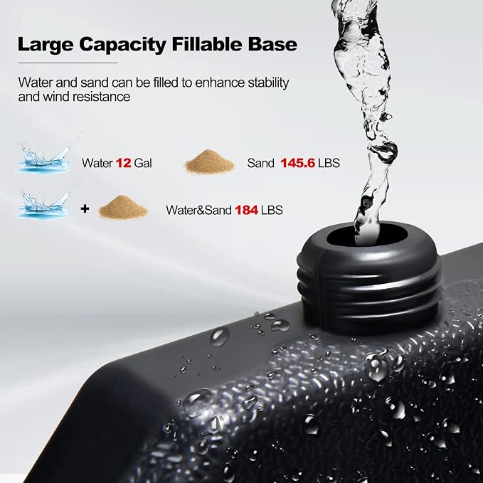 Tangkula 4 Pieces 185lbs Cantilever Offset Patio Umbrella Base, Water & Sand - Image 6