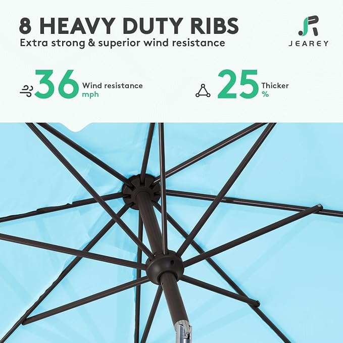 JEAREY 9FT Patio Umbrellas Outdoor Table Umbrella - Image 5