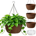T4U Hanging Planters for Outdoor Plants, 10 Inch 4 Pack Fabric Hanging Baskets by T4U