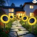 Outdoor Solar Lights, 6 Pack Led Solar Sunflower Lights, Stake/Wall 2-in-1 by GIUNN