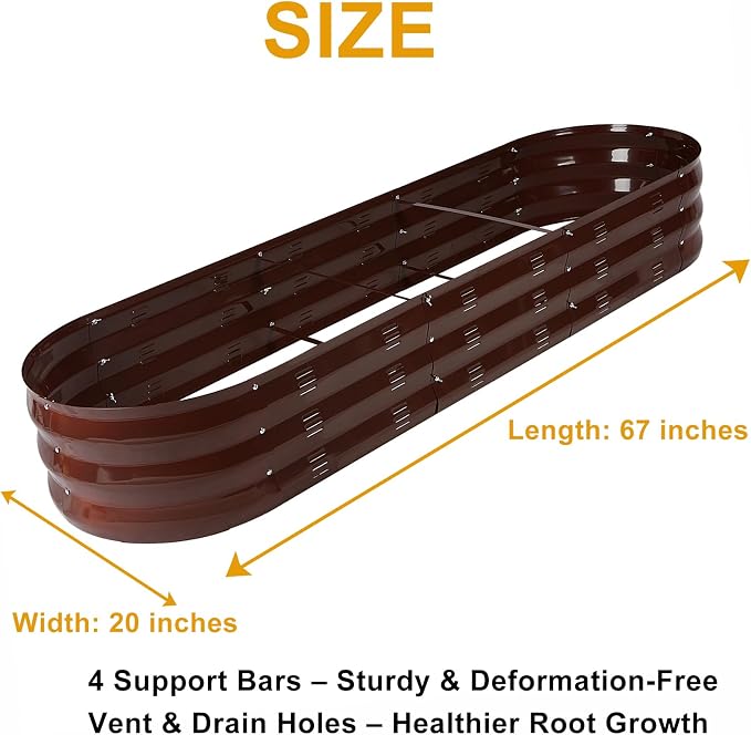GADI 67-Inch Raised Garden Bed, Metal Planter Box - Image 3