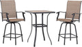 PHI VILLA 3 PCS Patio Swivel Bar Sets Textilene High Bistro Sets by PHIVILLAThepioneerofcomfortablehouseholdsupplies
