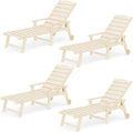 LUE BONA Outdoor Chaise Lounge Chairs Set of 4, HDPS Chaise Lounger, 5 by LUEBONA