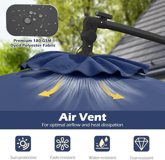 Tangkula 10ft Solar LED Patio Umbrella - Image 4