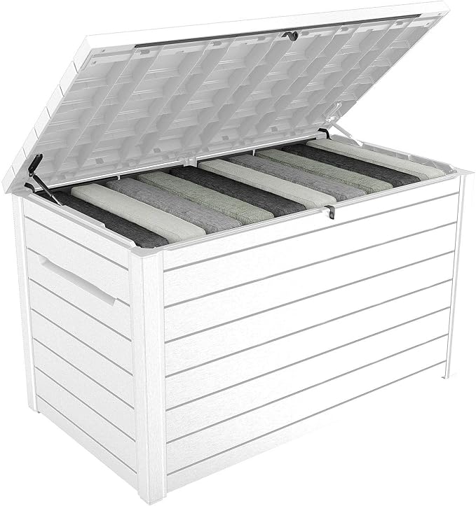 Keter XXL 230 Gallon Deck Storage Box Outdoor Patio Container ~ White - Image 2