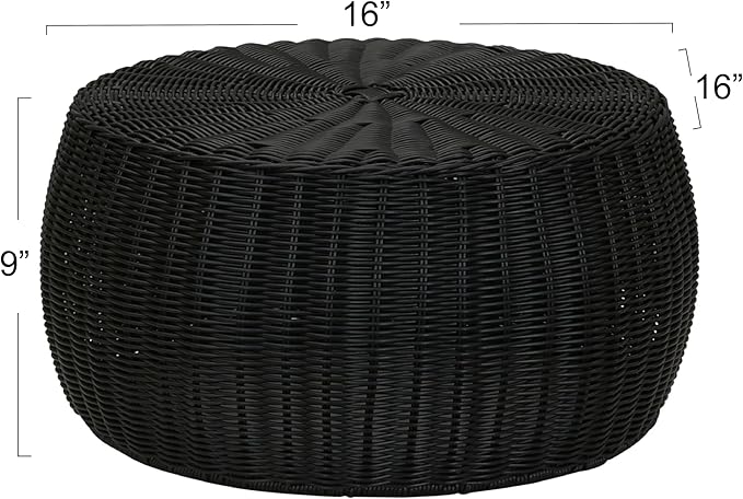 Household Essentials Handwoven Resin Storage Stool Ottoman - Image 2