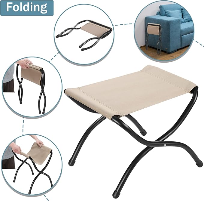 15" Foldable Foot Stool Ottoman - Image 10