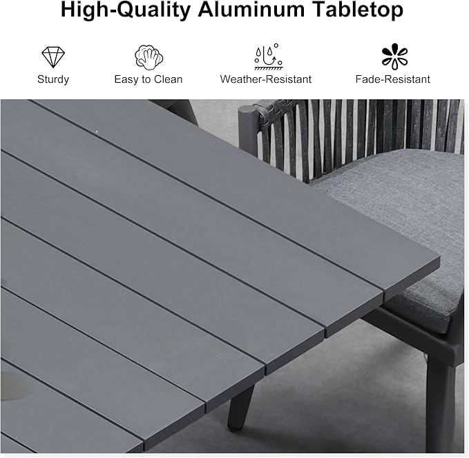 PURPLE LEAF 9 Piece Longer Patio Dining Set - Image 6