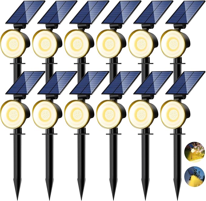 nipify 12 Pack Solar Spot Lights Outdoor Waterproof by Nipify