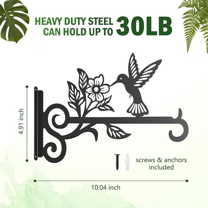 4-Pack Aesthetic Plant Hangers Outdoor – 10 Inch Metal Hanging Plant Bracket - Image 4