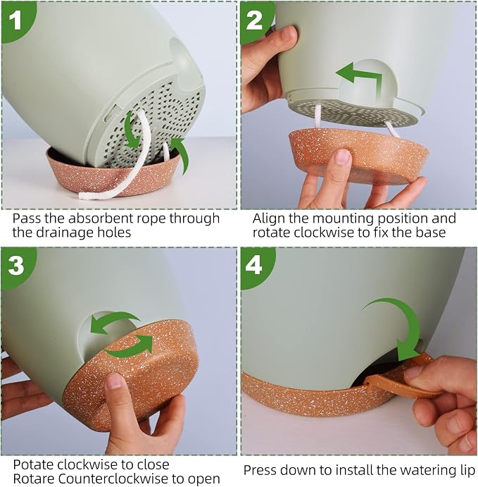 Plant Pots Indoor 7/6.5/6/5.5/5 Inch Self Watering Planters - Image 5