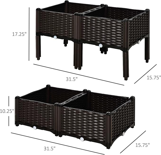 Outsunny 4 Piece Raised Garden Bed - Image 7