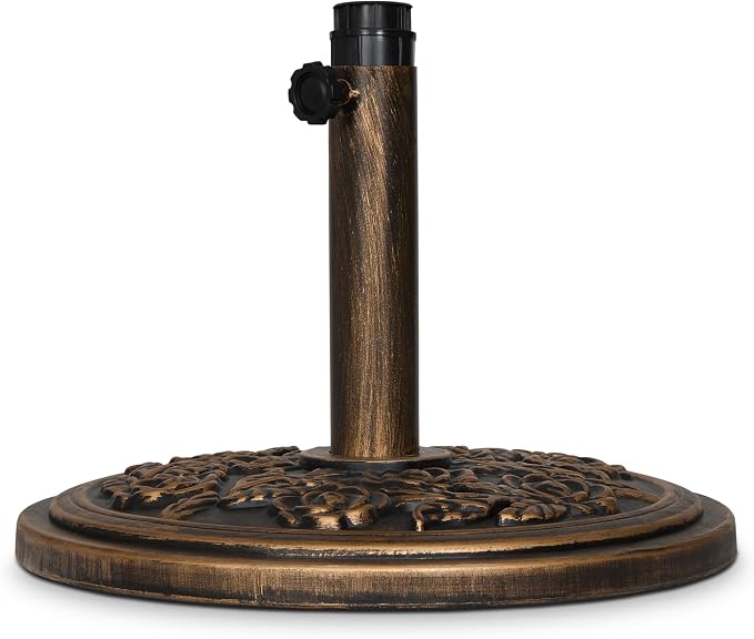 Backyard Expressions 20 lb Patio Umbrella Base Stand, Decorative Rose Medallion - Image 2