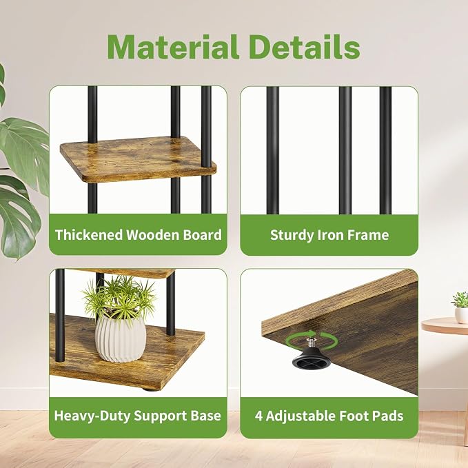 iDavosic.ly 6 Tier Tall Plant Stand Indoor, Tiered Corner Metal Wood Multiple - Image 3