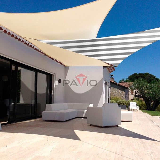 Patio Paradise 4' x 4' x 4' Sun Shade Sail Triangle Canopy Shade Cloth Fabric - Image 5