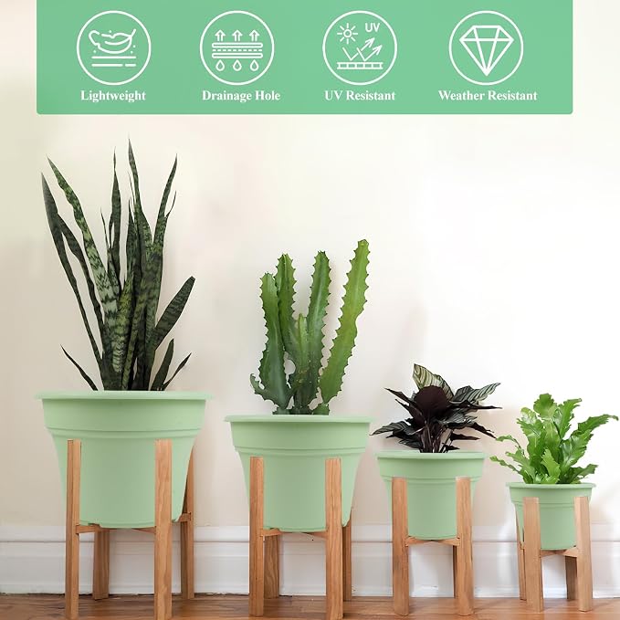 6 Inch Plastic-Flower Pot-for-Indoor Plants, 6 Pack Outdoor Plant Pots - Image 5
