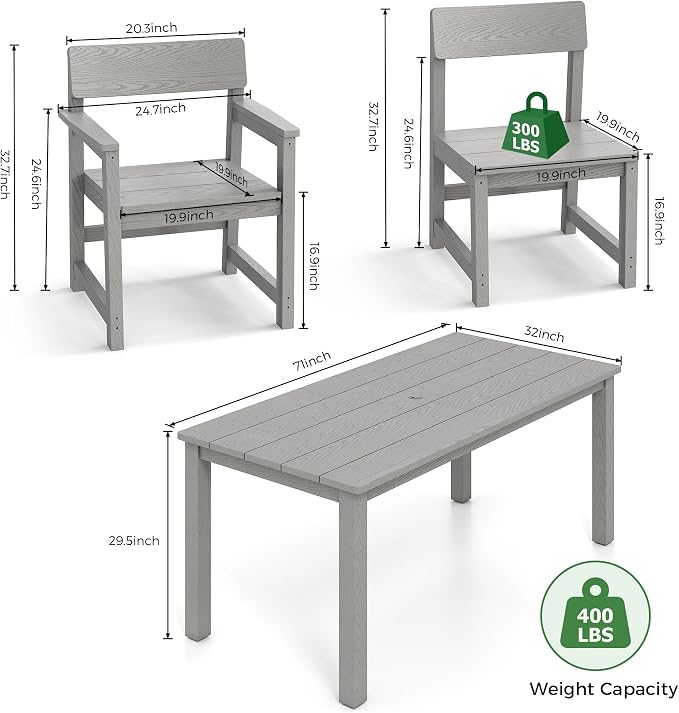 12-Piece HIPS Patio Dining Set for 10 Person Outdoor Dining Sets - Image 7