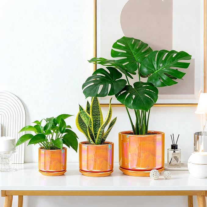 EFISPSS Ceramic Plant Pots, 4+5+6 Inch Ceramic Indoor Pots - Image 5