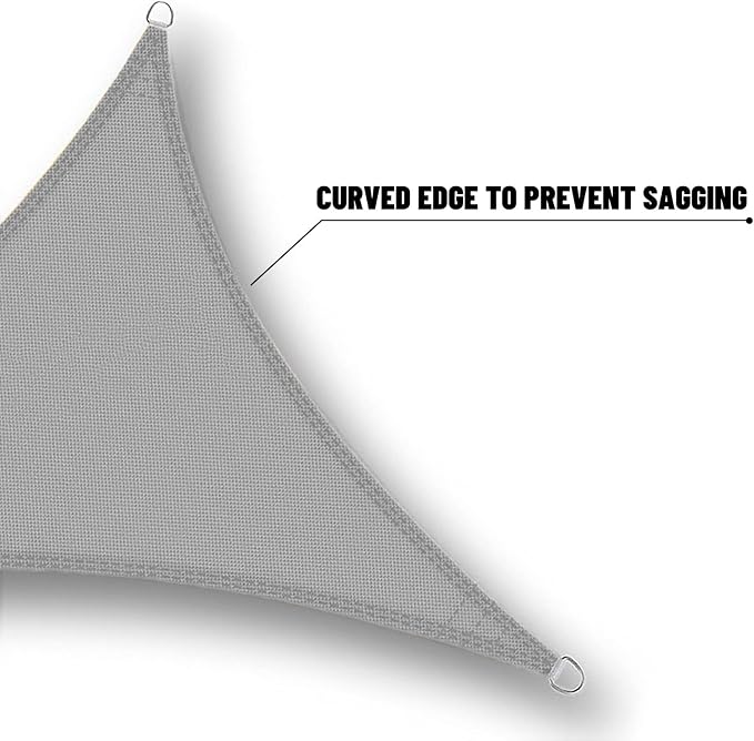 SUNNY GUARD Waterproof Sun Shade Sail 6'x7'x9.2' Charcoal Right Triangle UV - Image 5