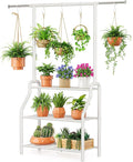 Plant Stand Indoor Outdoor, 3-Tier Heavy Duty Metal Hanging Plant Shelf by Lincordor