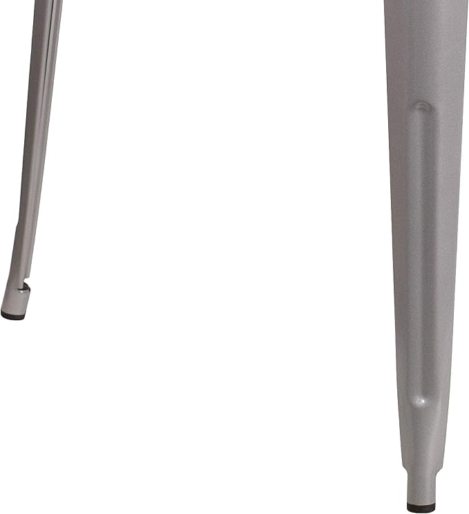 EMMA + OLIVER Commercial Grade 31.5" Square Silver Metal Indoor-Outdoor Bar - Image 6