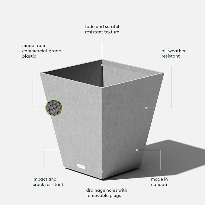 Veradek Nobleton Indoor/Outdoor Wide Square Planter - Image 4