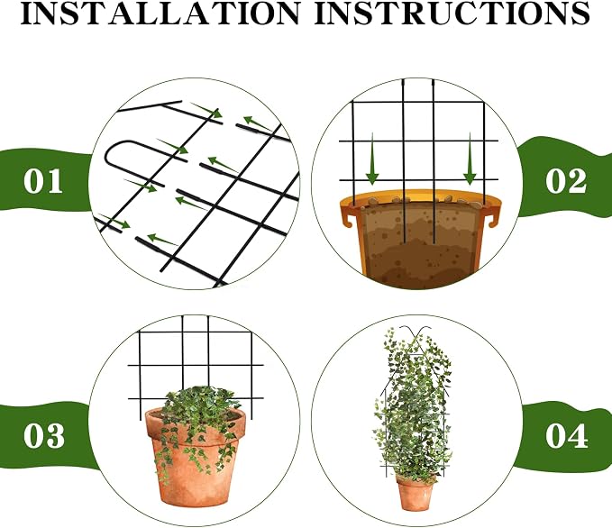 ZOUTOG Trellis for Climbing Plants Indoor 4 Pack 30 Inch, Rustproof Metal - Image 4