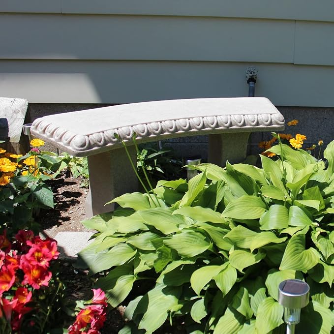 Emsco Group 2306-1AZ Garden Bench – Natural Sandstone Appearance – Made of - Image 3