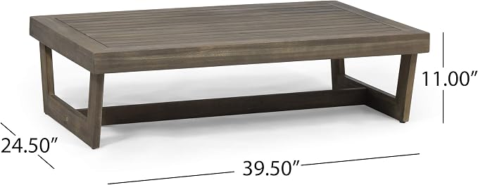 GDFStudio Outdoor Acacia Wood Coffee Table - Image 2