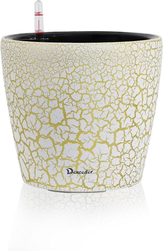 Dexceder 11x10 Inches Self Watering Planter Indoor Outdoor, Inner Pot Design by Dexceder