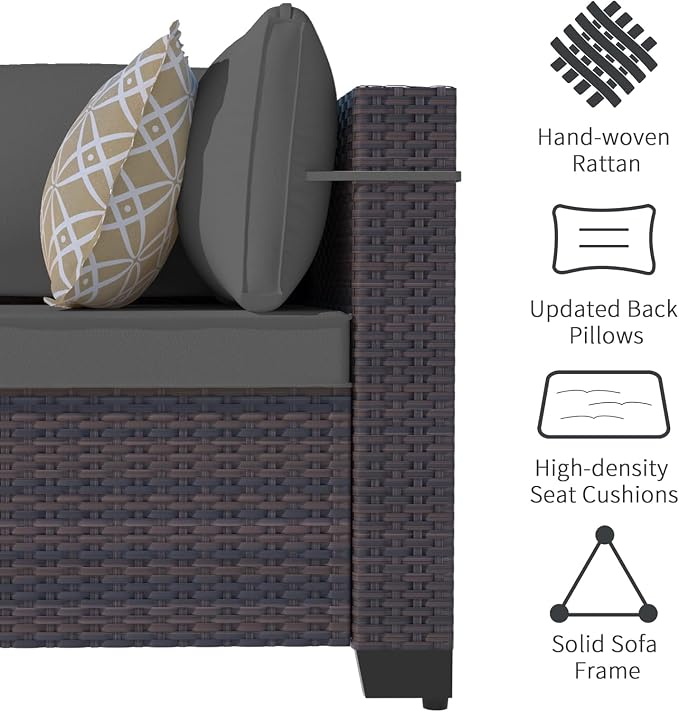Outdoor Terrace Furniture Set, 8 Piece Outdoor Furniture Set, - Image 4