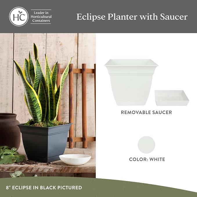 The HC Companies 10 Inch Eclipse Square Planter Pots - Image 2