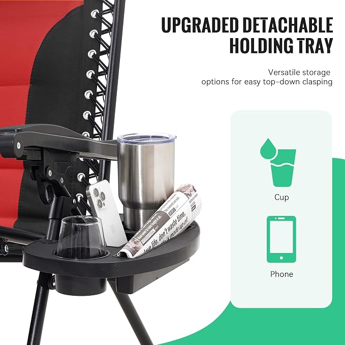 JEAREY Oversized Padded Zero Gravity Chairs, Folding Lounge Chair Outdoor Patio - Image 7