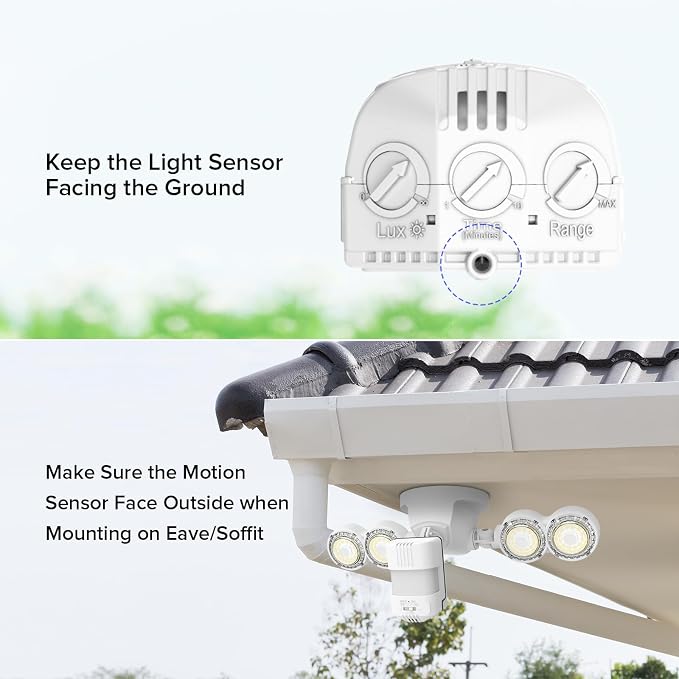 SANSI 40W 5000 LM LED Motion Sensor Outdoor Lights 5000K Daylight Super Bright - Image 8