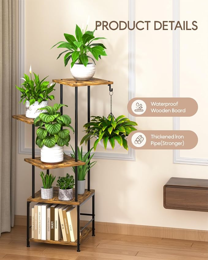 Plant Stand Indoor, 5-Tier Tall Plant Stand Indoor, Metal Plant Shelf - Image 6