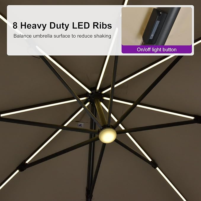 PURPLE LEAF 10 Feet Patio Umbrella - Image 5