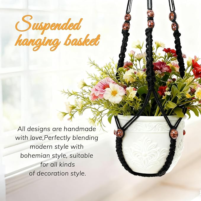 35 Inch Macrame Plant Hanger, Large - Image 2