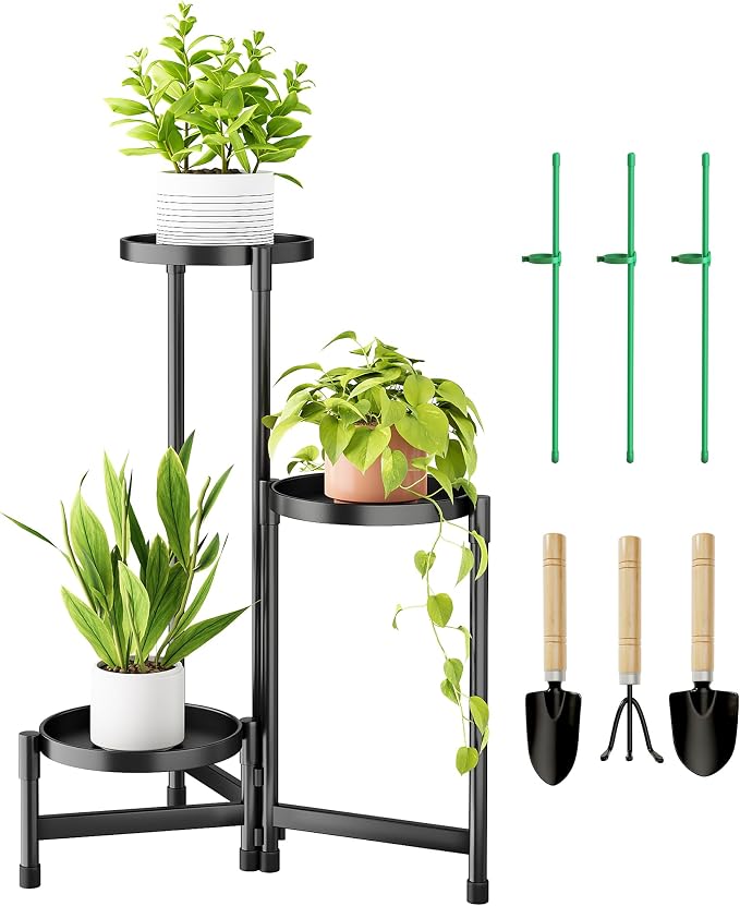 3 Tier Plant Stand Indoor, Tiered Plant Stand Outdoor by Cawukege
