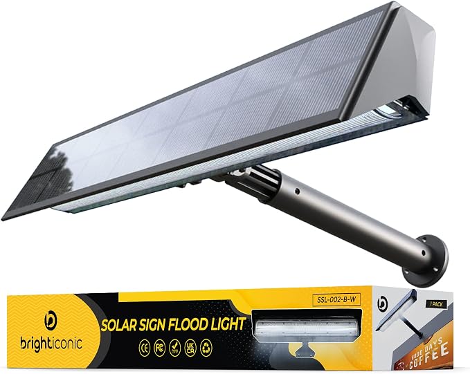 Brighticonic Solar Sign Lights Outdoor Black – LED Solar Sign Light by Brighticonic