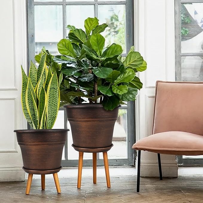 Plant Planters Pots Set of 4 Pack 16 Inch，Large Plastic Flower Pot - Image 2