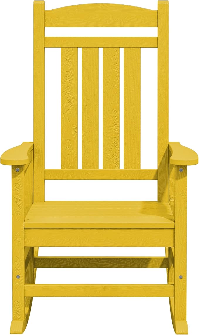 KINGYES Outdoor Rocking Chair Set of 2, High Density Polyethylene Patio Rocking - Image 9