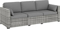 Outsunny Patio Couch PE Wicker Deep Seating Outdoor Sofa by Outsunny