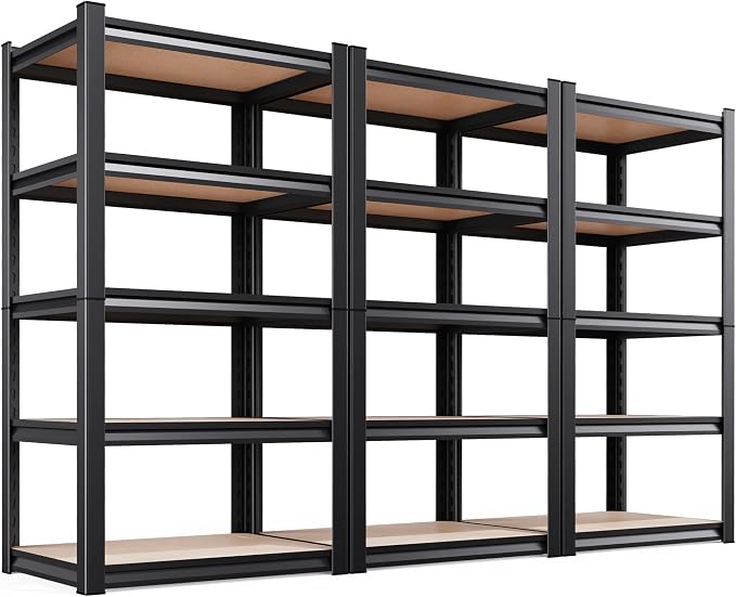 AOAORRG Set of 3 Garage Shelving Heavy Duty Storage Shelves, Metal Adjustable by Unknown