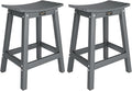 VINGLI 24 Inch Outdoor Bar Stools Set of 2, HDPE Weather Resistance Counter by VINGLI