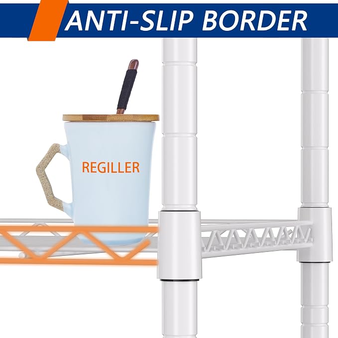 REGILLER 5-Wire Shelving Metal Storage Rack Adjustable Shelves, Standing - Image 7