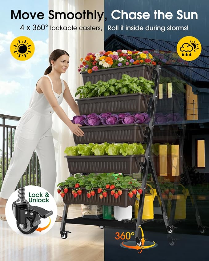 5-Tier Vertical Garden Bed Planter Boxes - Image 6