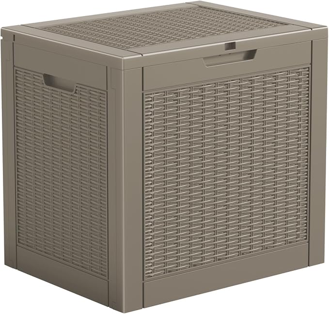 DRATO 34 Gallon Deck Boxes Resin Outdoor Storage Box UV Resistant Outside Deck by DRATOprovidesawarmandcozy