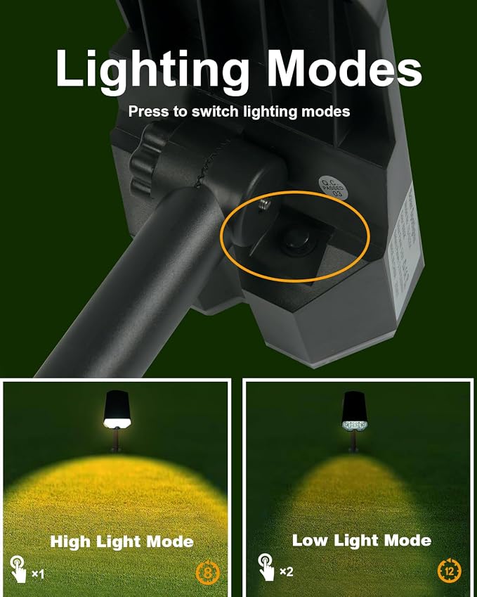 4 Pack Solar Powered Outdoor Spot Lights Outside Waterproof 20 LEDs Landscape - Image 7